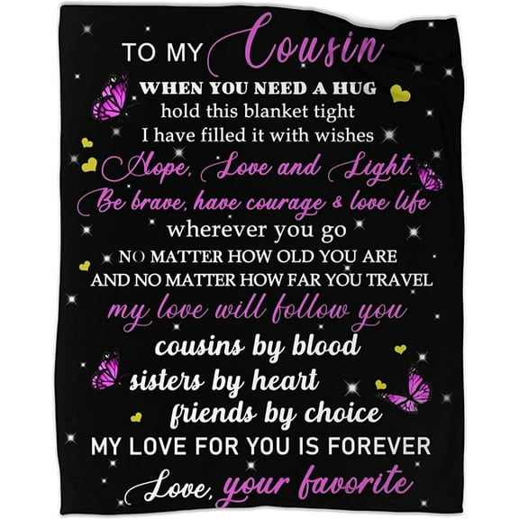 MMYGU Cousin Gifts for Women to My Cousins Blanket Throws Best Cousin Gifts for Birthday Christmas Thanksgiving 50x60in