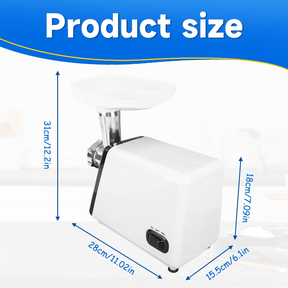 Fyydes Electric Meat Grinder, Max Sausage Stuffer with 2 Blades, 2 Grinding Plates, 2 Sausage Tubes, 2500W Meat Grinder Heavy Duty for Home Kitchen Use, Stainless Steel