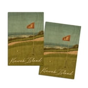 Kiawah Island, South Carolina, Golf Green, Oil Painting (4x6 Birch Wood Postcards, 2-Pack Stationary, Rustic Home Wall Decor)