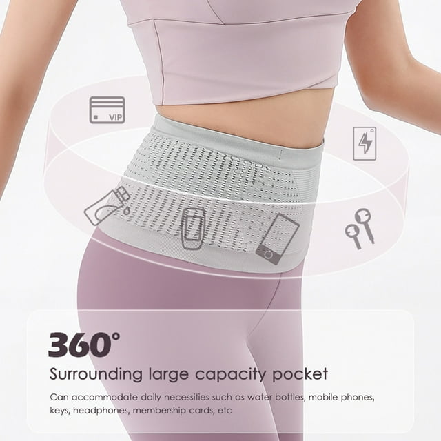 Bolsas invisibles para cinturón de teléfono Bolsa elástica para correr para deportes al aire libre (S gris)