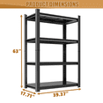 63 Inch Tall 4-Tier Metal Storage Shelf 1200 LBS Heavy Duty Adjustable ...