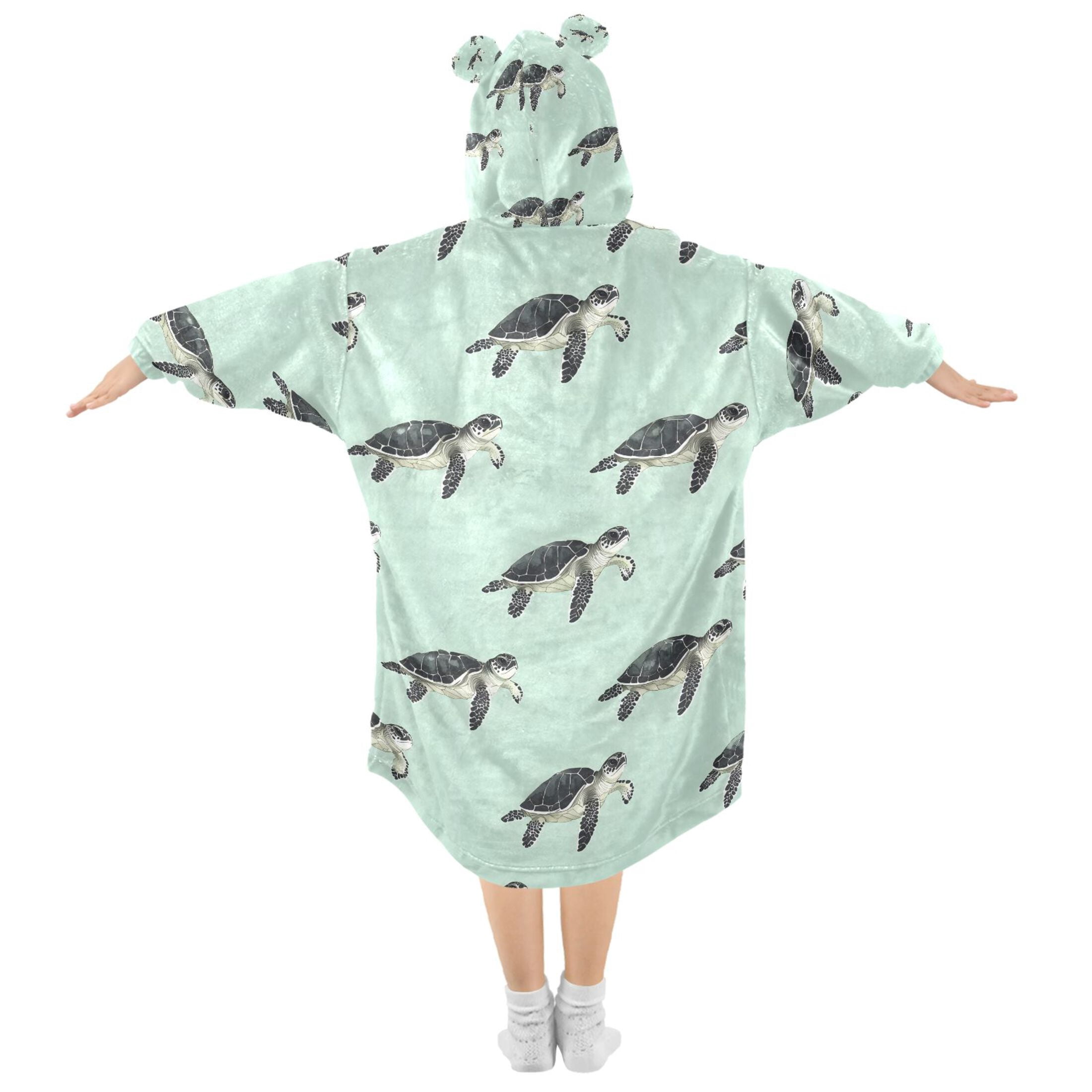 joogoo Blanket Hoodie for Turtles Oversize Sweatshirt 3-14 YR L