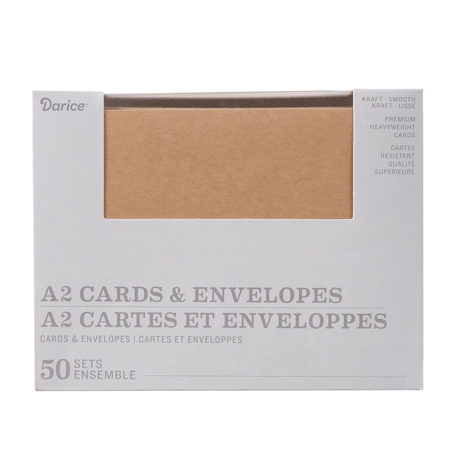 Cartes et enveloppes vierges Kraft A2