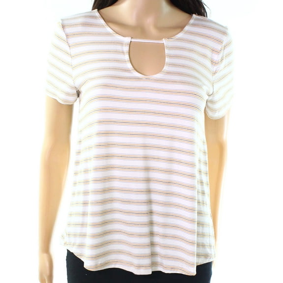Women's Small Striped Keyhole Knit Top $26 S
