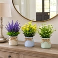 thumbnail image 6 of Bcylexb 6 Pack Artificial Potted Plants, Lifelike Faux Small Flower Arrangements with Green Leaves in Pots Fake Flowers for Desk Shelf Office Home Indoor Decor, 6 of 6