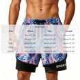 thumbnail image 3 of MYAOYI Mens 2 in 1 Tropical Swim Trunks Quick Dry Running Shorts with Compression Liner, 3 of 5