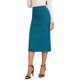 thumbnail image 4 of Falda recta de mujer Inspire Chic, midi, de cintura alta, tipo lápiz, XS, azul pavo real, 4 of 6