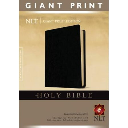 Holy Bible Charm - Holy Bible, Giant Print NLT (Red Letter, Imitation Leather, Black)