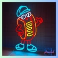 thumbnail image 2 of Shinelab Hot Dog Man Neon Sign, Hot Dog Food Wall Art Light, Fast Food Kitchen Wall Decor 01147, 2 of 4