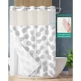 thumbnail image 2 of No Hook Shower Curtain with Snap in Liner, Summer Sliver Pineapple White Texture Hotel Shower Curtains for Bathroom, Washable Shower Curtain Liner Set with Mesh Top Window, 72"x72", 2 of 6