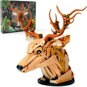 Syrinx Deer Head Building Toy Compatible with Lego - White-tailed Deer Animal Building Set for Wall Art and Office Decor