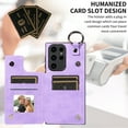 thumbnail image 3 of Dteck Case for Samsung Galaxy S23 Ultra,Magnetic Clasp Luxury PU Leather Card Slots Stand Durable Shockproof Case Back Wallet Flip Cover with Ring Buckle Cover for Galaxy S23 Ultra,Purple, 3 of 10
