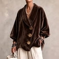 thumbnail image 2 of Jackets for Women Long Sleeve Velvet Cardigan Oversized Casual Outerwear for Spring Fall Winter, S, 2 of 5