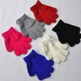 thumbnail image 3 of Guantes de punto monocromáticos para niños de 3 a 7 años, guantes cálidos de invierno para jardín de infantes y escuela primaria, 3 of 5