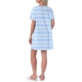 thumbnail image 3 of INSPIRE CHIC Womens Nightgown Short Sleeve Printed Sleepwear Sleepshirts Cute Night Shirts M Light Blue, 3 of 6