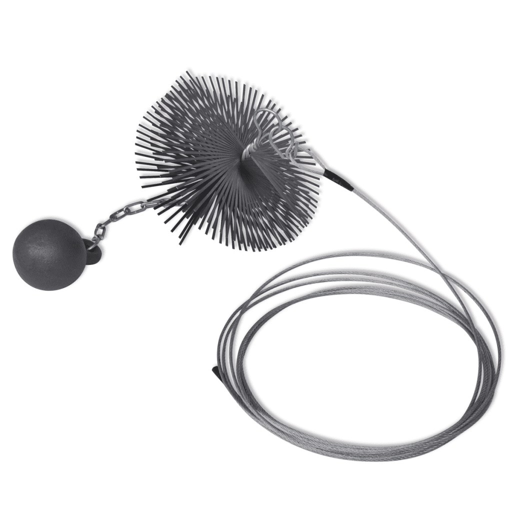 Round Flat Chimney Cleaning Brush with Steel Ball Wire Pipe Sweep 7.9" Diameter by OnlineGymShop.com