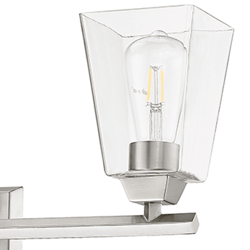 Vivio Lighting Blair 4-Light Bathroom Vanity Light Fixture, Nickel Finish, Traditional Style with Clear Glass Shades