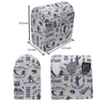 thumbnail image 4 of Ski Pattern Stand Mixer Cover, Monochromatic Print of Snowboard Winter People Bear and Wolf, Kitchen Appliance Organizer Bag Cover with Pockets, 5 Quarts, Eggshell and Dark Sky Blue, by Ambesonne, 4 of 4