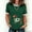 Dark Green, variant on St. Patrick's Day Shirts Women Trendy Animal Shamrock Print Knitted Ribbed Short Sleeve Tops Casual Crew Neck Tees For Daily Wear