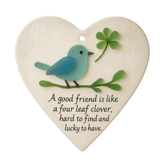 Under $10 2D Flat Heart Pendant, Acrylic 2D Flat Heart Pendant, White 2D Flat Heart Shaped Pendant, Four Friends Christmas Tree Ornament, Symbolic Gift for Friendship Appreciation