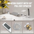 thumbnail image 4 of CASAINC 3 Handle Roman Bathroom Tub Faucet with Handheld Sprayer, Chrome, 4 of 8