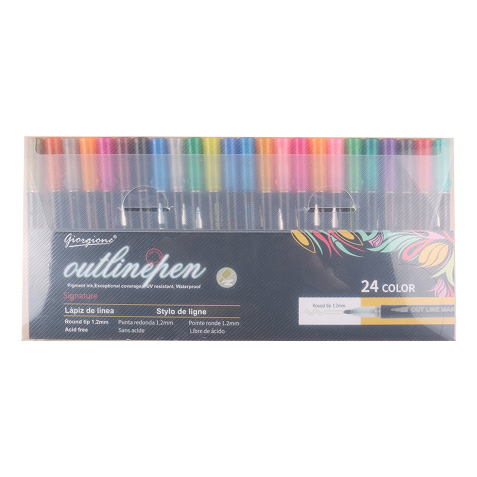 Outline Marker 8/12/24 Color Art Outline Making Automatic Metal Paintings, Diaries Diy Markers Letters, For Cards