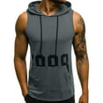 thumbnail image 2 of Mens Sweatshirts Hoodies Fitness Muscle Print Sleeveless Hooded Bodybuilding Pocket Tight-drying Tops, 2 of 7