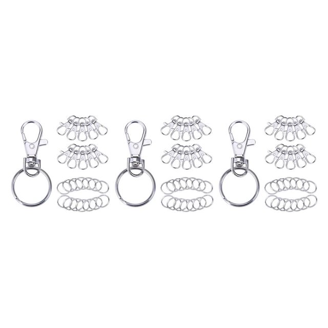 Yuarrent 25 piezas Llaveros Organización de llaves ligeras Accesorio de bricolaje Plata fuerte Type1 NO1 Yuarrent CBP215536