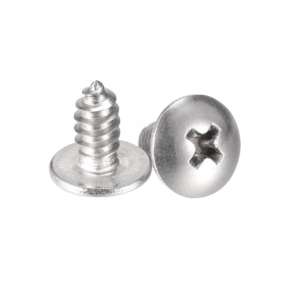 Uxcell Phillips Head Self Tapping Screws, #10x3/8" 304 Stainless Steel Wood Sheet Metal Screw 25 Pack