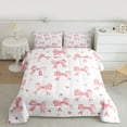 thumbnail image 2 of Manfei Watercolor Bowknot Full Size Comforter Sets, Kawaii Love Heart Bedding Comforter Set, Teens Kids Girls Women Reversible Bedding Sets, Ultra Soft Bedroom Decor, 3pcs, 2 of 8