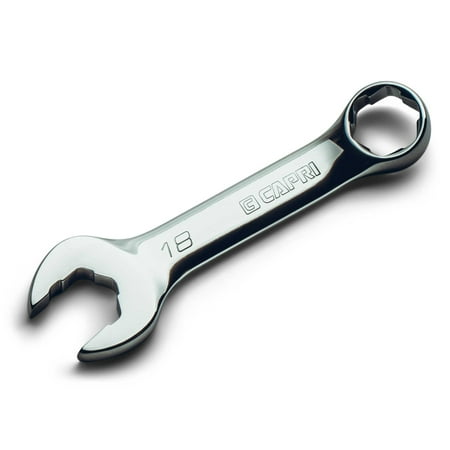 UPC: 0886352117838 | Capri Tools 18 mm WaveDrive Pro Stubby Combination Wrench for Regular and Rounded Bolts