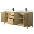thumbnail image 2 of Janna 72" White Oak Double Vanity & Giotto Quartz Top (1-Hole) & Black Trim, 2 of 5