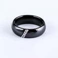 thumbnail image 6 of 6mm Black/White Ceramic Wedding CZ Band Men's Women's Engagement Ring Size 6-10, 6 of 6