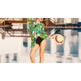 thumbnail image 5 of HAPPY BAY Women's Chiffon Summer Beach Loose Casual Beachwear Cover Top Dress Duster Kimono L-XL Navy, Tropical, 5 of 5