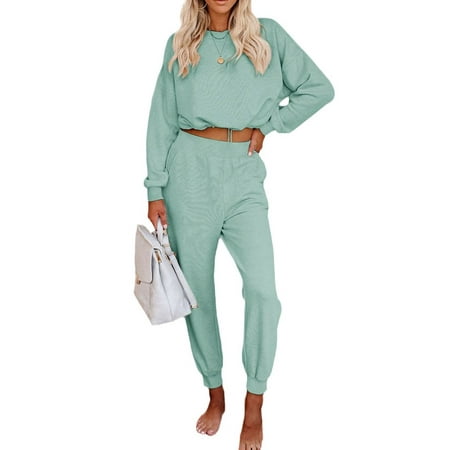 

SySea Women Sport Set Crop Tops & Casual Pants Suit Homewear