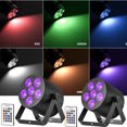 thumbnail image 1 of LED Stage Lights,Rechargeable RGBWA+UV DJ Par Lights, 6x10W UpLights W/ DMX/Remote Control for Parties Wedding Events Concert,2Pcs, 1 of 7
