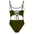 thumbnail image 6 of asdoklhq Plus Size Swimsuits for Women,Women Scoop Neck Cut Out Front Lace Up Back High Cut Monokini One Piece Swimsuit, 6 of 8