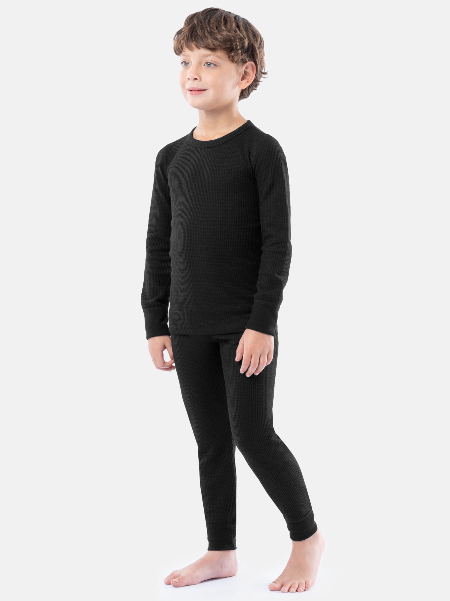 Athletic Works Boy's Thermal Underwear Crew Top & Bottom Set, Sizes XS-XXL
