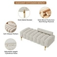 thumbnail image 2 of Wiilayok 52" Upholstered Velvet Ottoman Bench,End of Bed Bench with Gold Legs,Tufted Long Bench for Bedroom Living Room Foyer Indoor Entryway, Beige, 2 of 11