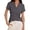 Grey, variant on TIANZEN V Neck Loose Fit Short Sleeve Shirt For Women Spring Summer Tail Blouse Top Athletic Wear Women