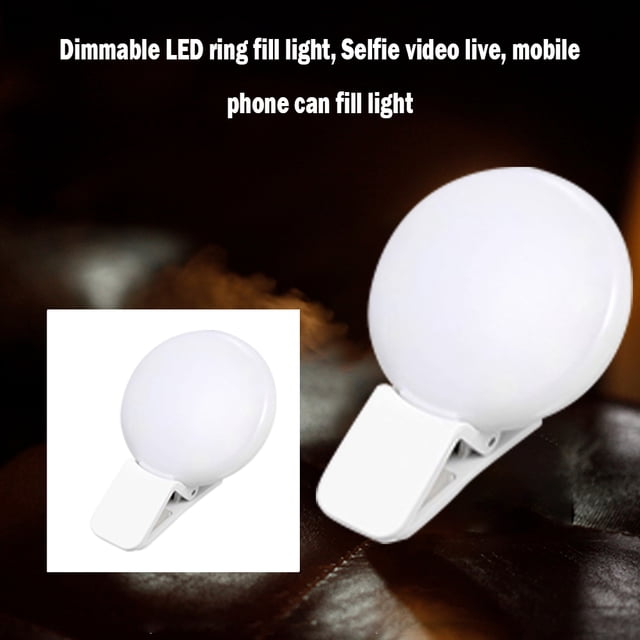Anillo de luz LED Selfie Teléfono móvil Mini luces de relleno Lámpara de clip en vivo (Blanco) Ndcxsfigh Nuevos Originales