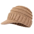 thumbnail image 1 of Gorro de punto holgado, acanalado, suave, grueso, de gran tamaño, moderno y cálido, con ala de visera, 1 of 5