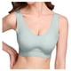 thumbnail image 2 of Gibobby Brasier para mujer Silk Ice Latex 2PC Back Sleep Chaleco de mujer Ropa interior Sujetador deportivo sin rieles Íntimos(C,XXL), 2 of 4