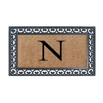 A1HC 30"x48" Natural Coir & Rubber Paisley Monogrammed Door Mat, Heavy-Duty, Low-Profile, Anti-Shed Outdoor Entrance Mat