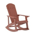thumbnail image 2 of BizChair Poly Resin Wood Adirondack Rocking Chair - All Weather Red Polystyrene - Stainless Steel Hardware, 2 of 11
