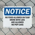 thumbnail image 5 of (2 Pack) No Food Allowed On Turf Drinks With Lids OSHA Notice Sign 14 Inch X 10 Inch Indoor / Outdoor Rust-Free Aluminum Metal Signs for Workplace, Workshop, and Construction Site, Made, 5 of 8