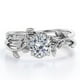 thumbnail image 1 of JeenMata Juego de Anillos de Boda de Diamantes Reales Redondos de Medio Quilate Juego de Anillos de Boda con Diamantes en Forma de Hoja y Enredadera: Oro Blanco de 10 K, 1 of 6