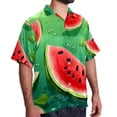 thumbnail image 2 of Watermelon Men's Short Sleeve Beach Shirts, Casual Printed Button Down Summer Shirts for Men and Women, 2 of 6