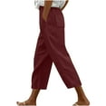 thumbnail image 2 of Frostluinai Capri Pants for Women Plus Size High Waist Capri Shorts Straight Leg Cotton Skimmers Sports Solid Color Lightweight Capris Plus Size Capris Gifts, 2 of 5