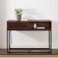 thumbnail image 4 of 42" Modern Slat Door Entry Table - Dark Walnut, 4 of 6